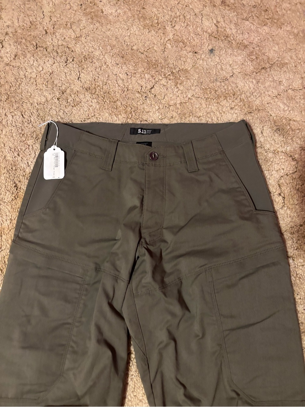 5.11 Tactical Men's Olive Pants with Reinforced Pockets